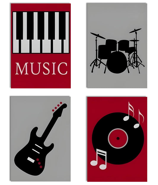 4-Piece Music Posters Set Main Image - Everanta