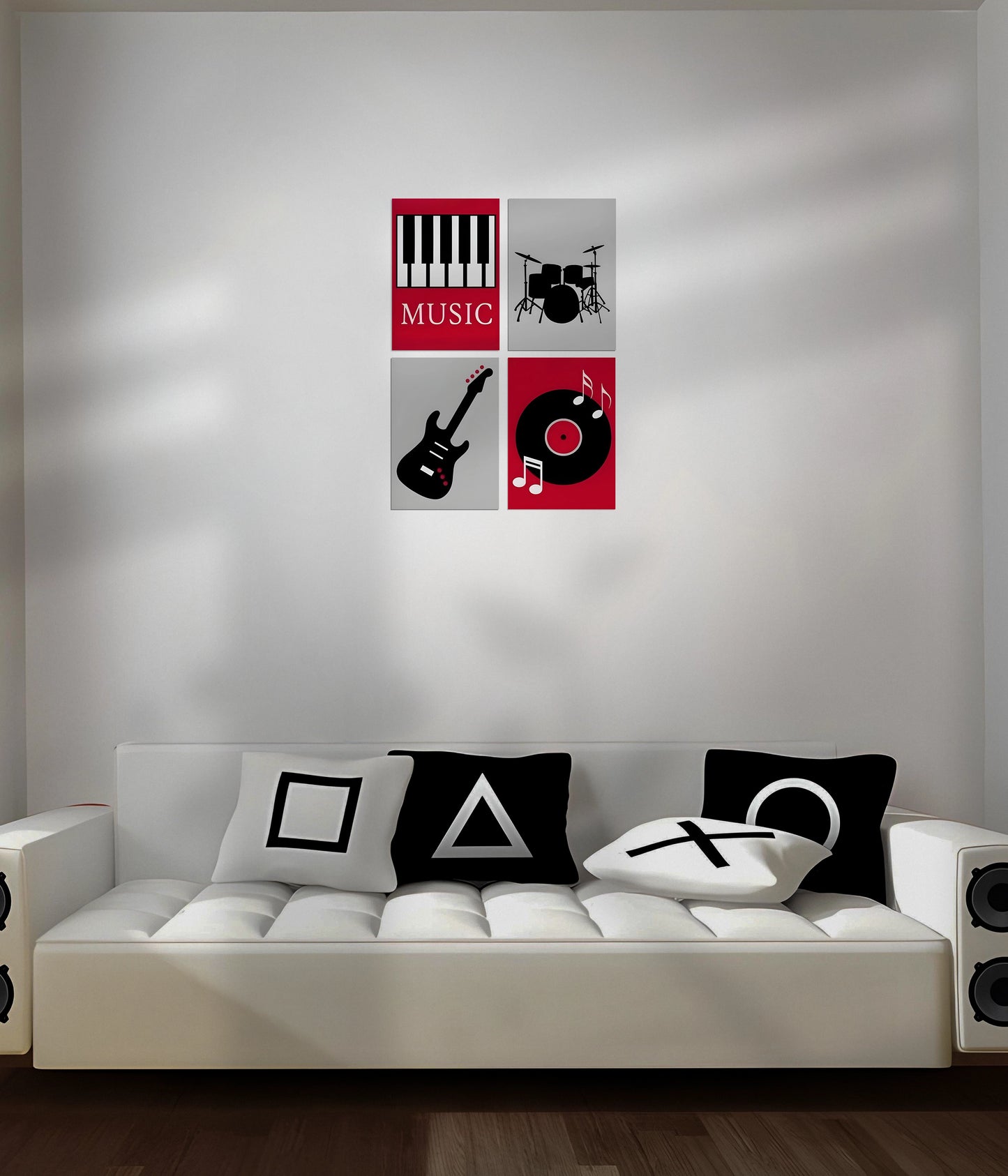 4-Piece Music Posters Set in Music Room - Everanta