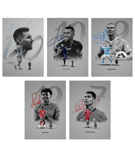 5 Piece Top Football Legends Poster Set Close Image - Everanta