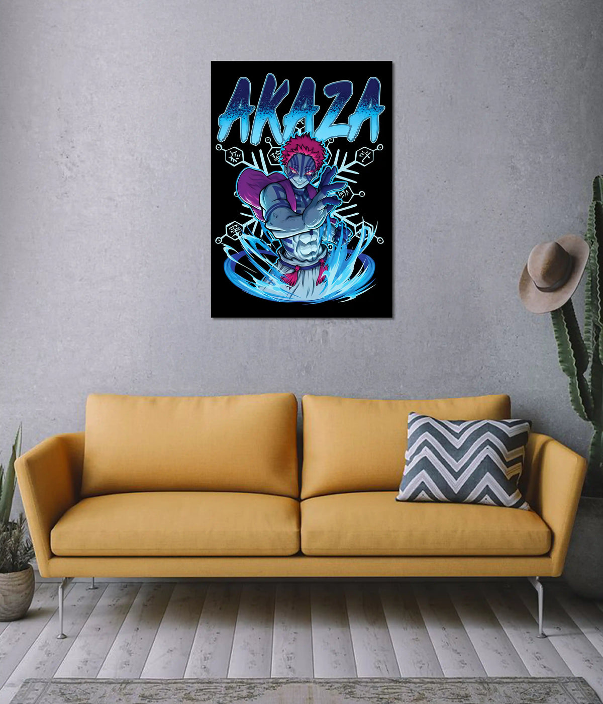 Akaza Demon Slayer Wall Poster on Wall - Everanta