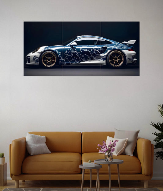 Art in Motion – Porsche Car Split Poster Set Second Image - Everanta