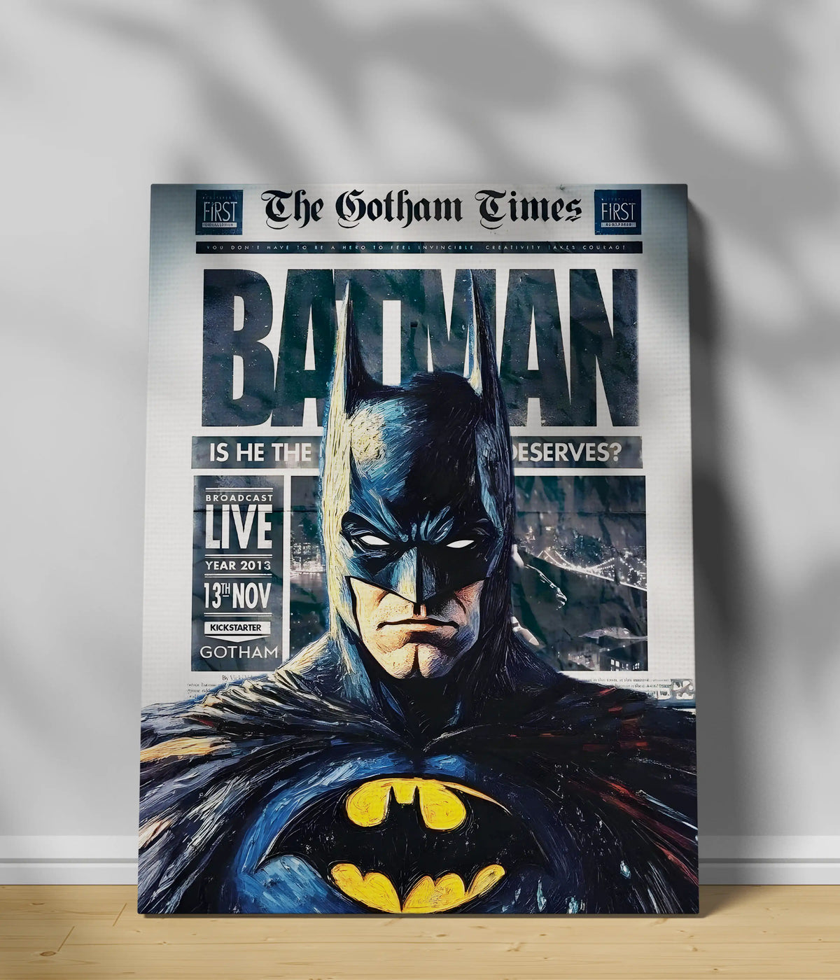 Batman: The Gotham Times Cover Canvas Print Main Image - Everanta