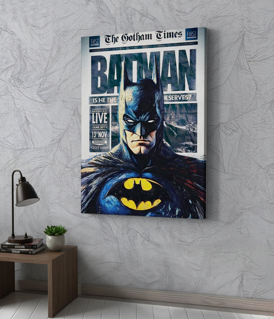 Batman: The Gotham Times Cover Canvas Print on Wall - Everanta