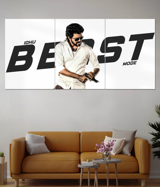 Beast Mode Split Poster – Vijay Thalapathy Inspired Wall Art - Everanta