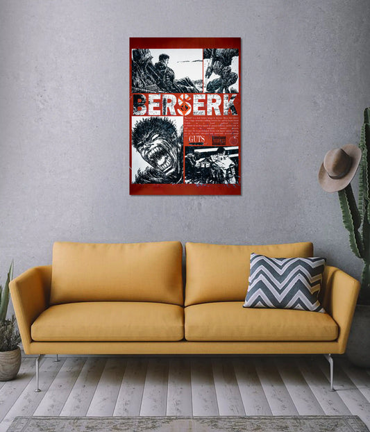 Berserk Guts Manga Collage Anime Wall Poster on Wall - Everanta