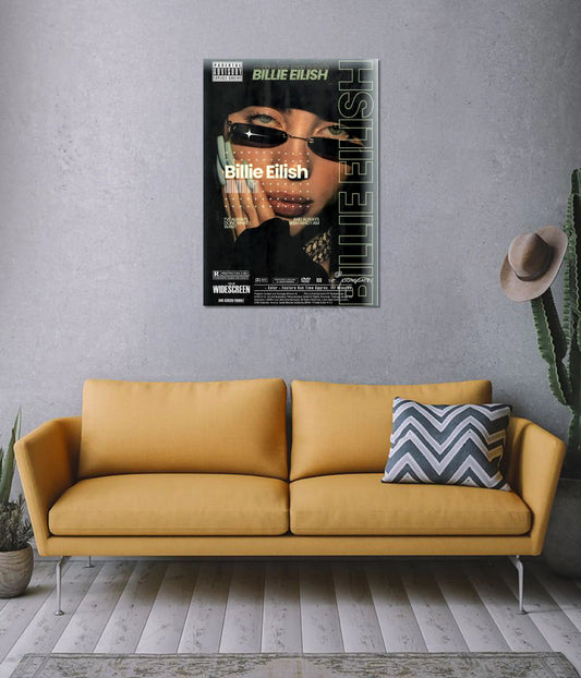 Billie Eilish Dark Editorial Wall Poster on Wall - Everanta