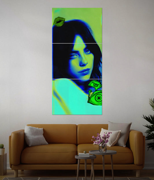 Billie Eilish Neon Glow – Music Split Poster Main Image - Everanta