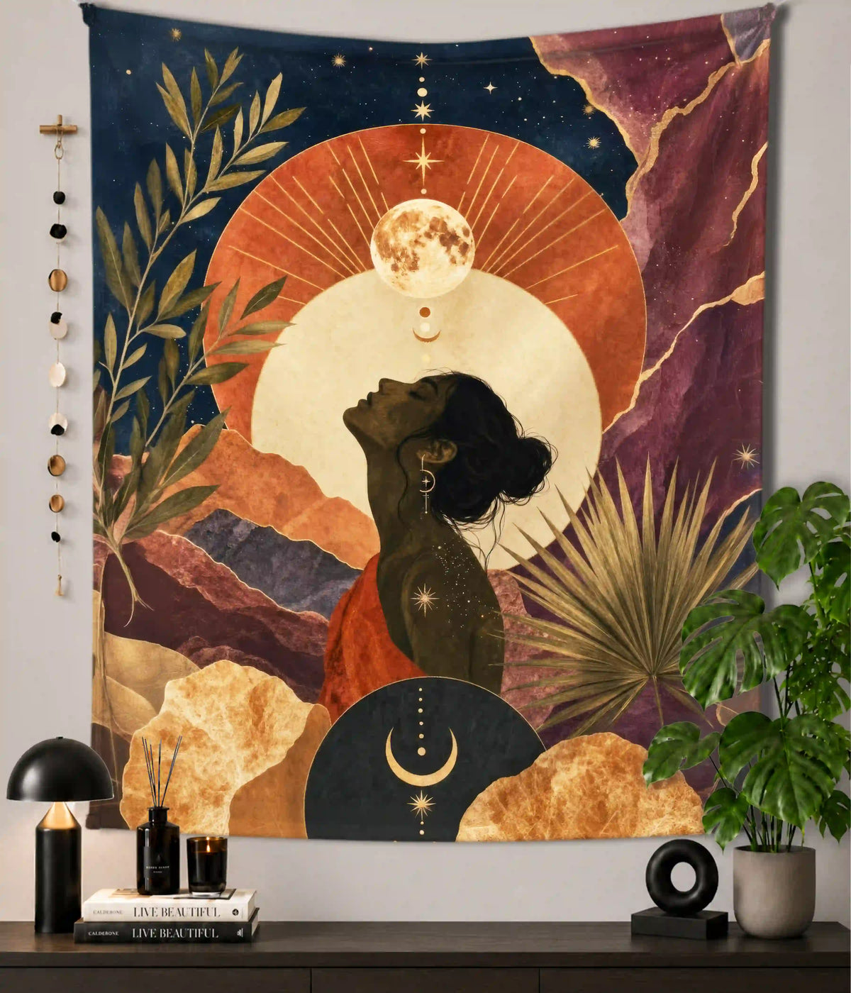 Celestial Moon Muse Wall Tapestry Main Image - Everanta