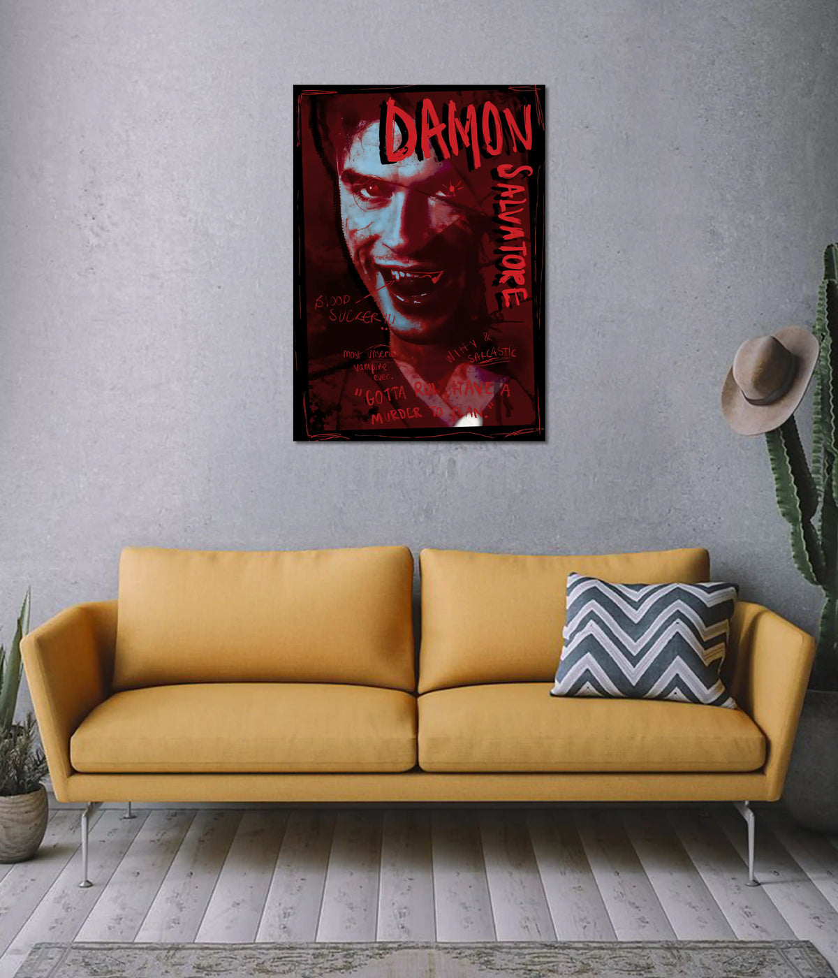 Damon Salvatore – Savage Vampire Poster on Wall - Everanta