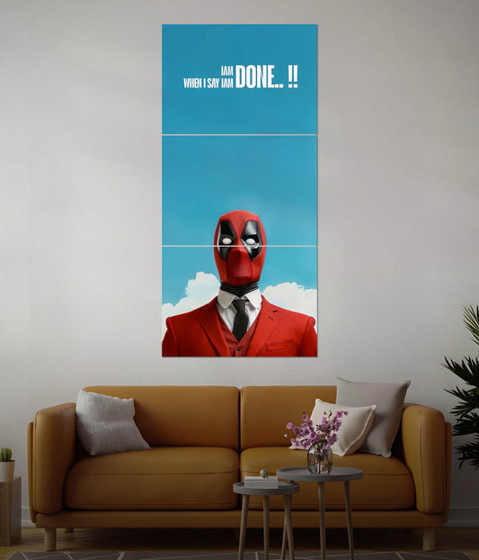 Deadpool Suit Up – Bold Superhero Split Poster Main Image - Everanta