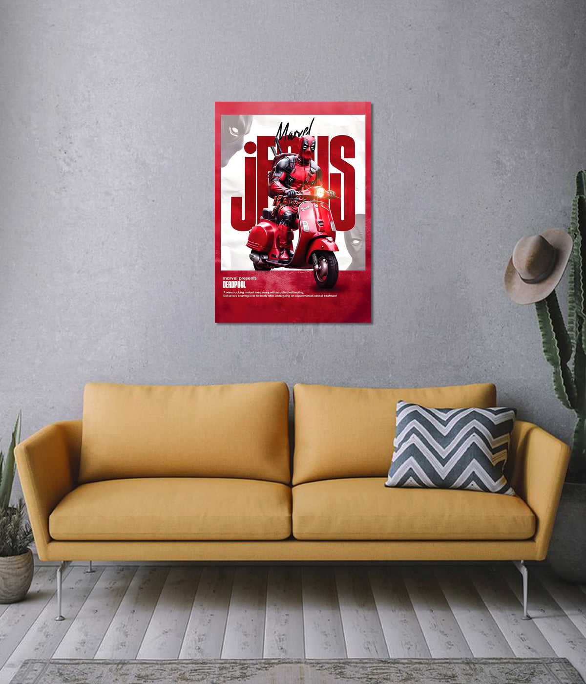 Deadpool on Scooter – Marvel Superhero Wall Poster - Everanta