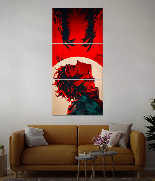 Demon Slayer Rising Spirit – Anime Split Poster in Living Room - Everanta