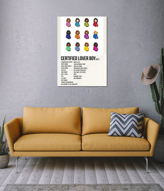 Drake Certified Lover Boy Album Poster on Wall - Everanta