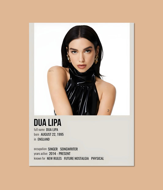 Dua Lipa in Vibe Mode – Music & Bandit Art Wall Poster Main Image - Everanta