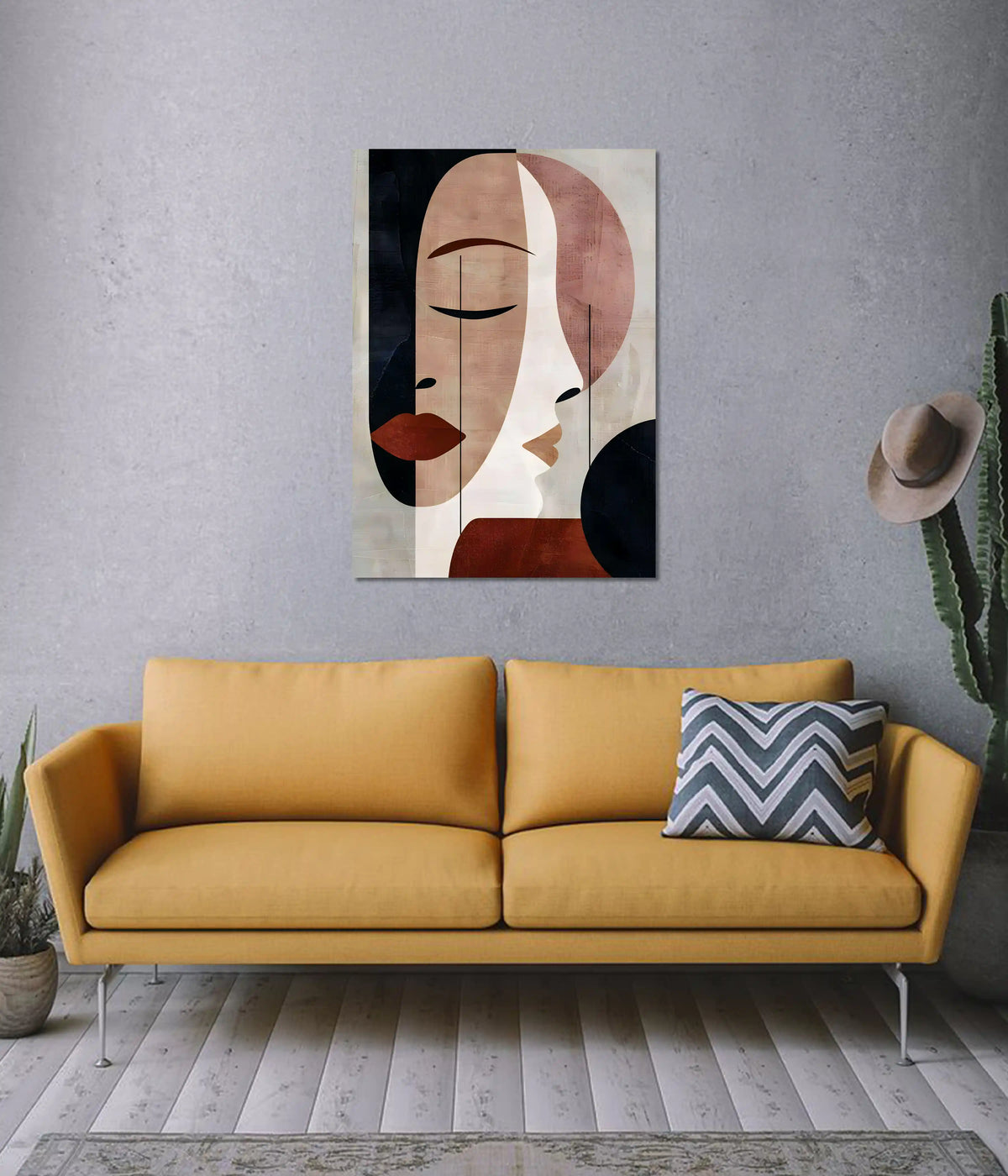 Elegant Minimalist Lady Art – Aesthetic Wall Poster on Wall - Everanta