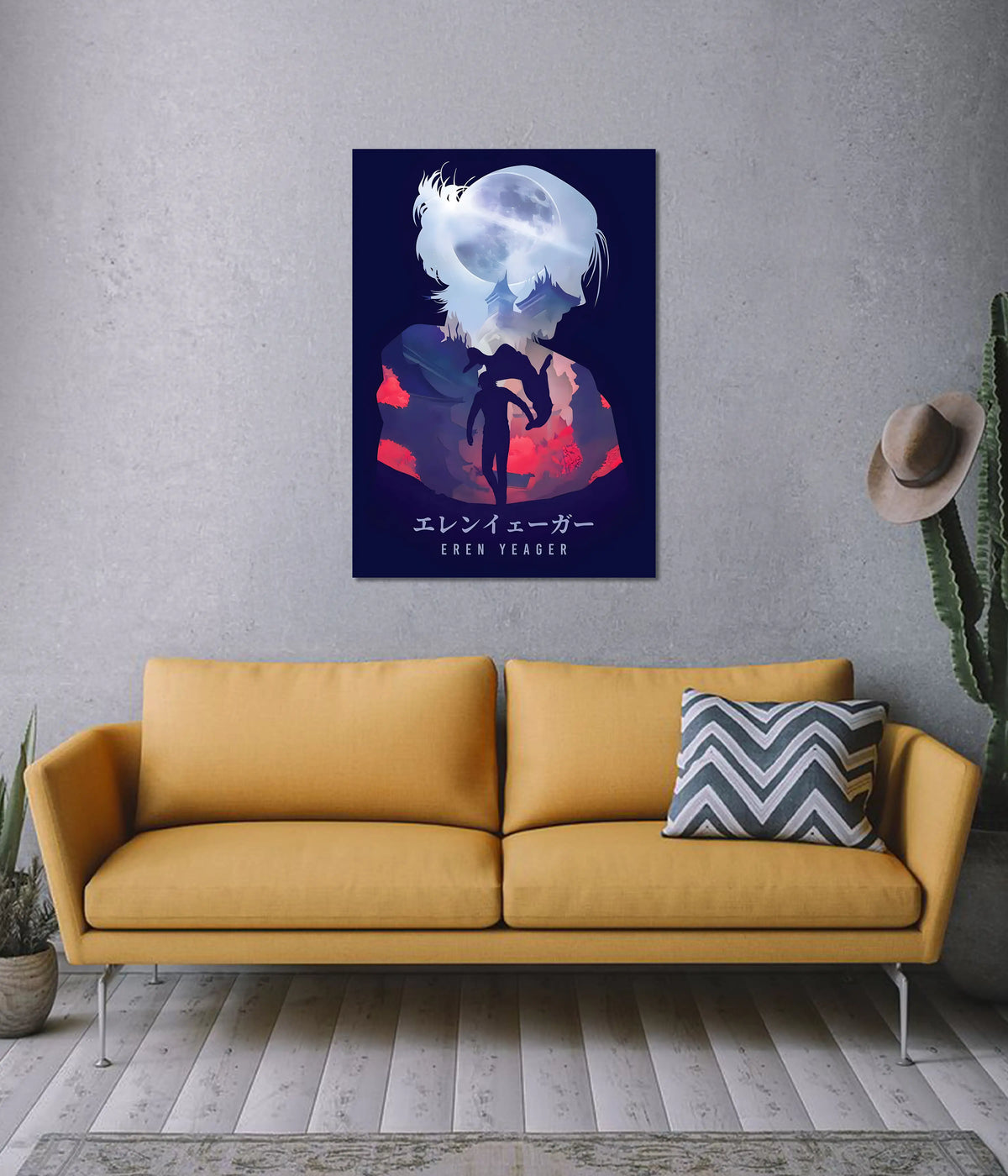 Eren Yeager Silhouette Art – Attack on Titan Poster on Wall - Everanta