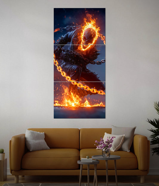 Fiery Vengeance - Ghost Rider Split Wall Poster in Living Room - Everanta