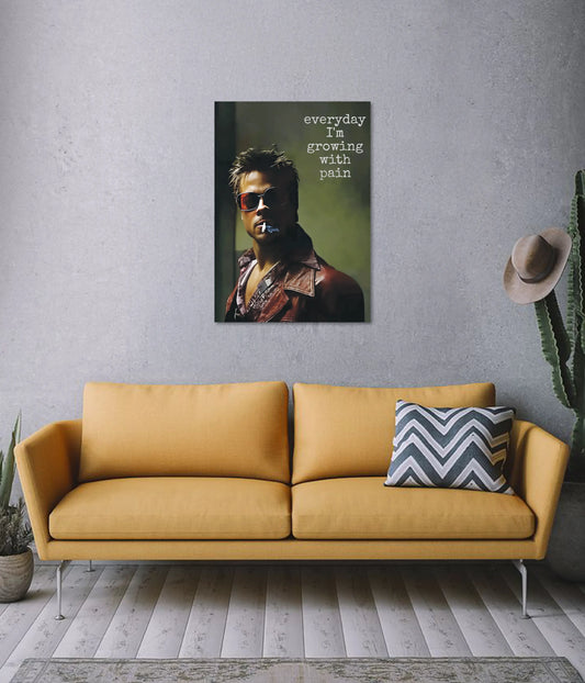 Fight Club Tyler Durden – Growing with Pain Wall Poster in Living Room - Everanta