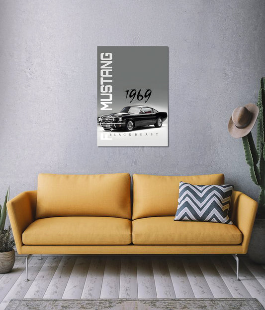 Ford Mustang 1969 – Black Beast Wall Poster - Everanta