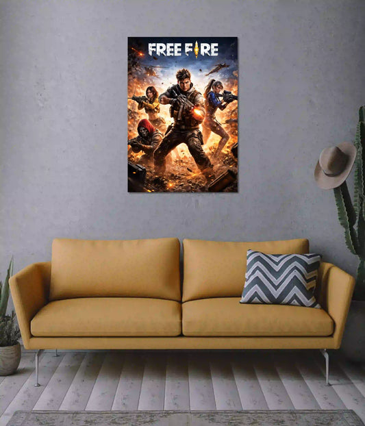 Free Fire Battle Squad Poster on Wall - Everanta