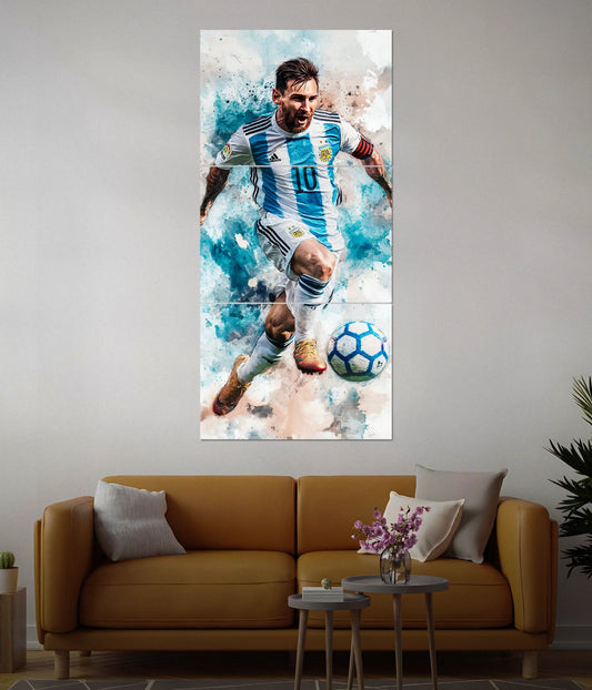 GOAT in Action - Lionel Messi Split Poster Main Image - Everanta