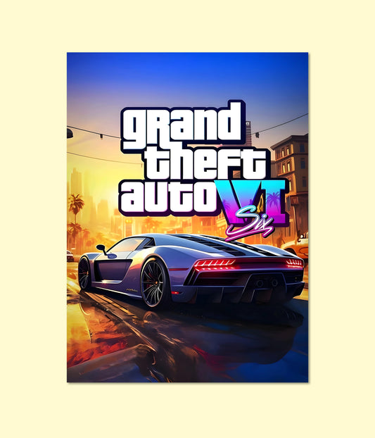 GTA VI Neon Streets – Gaming Wall Poster Main Image - Everanta