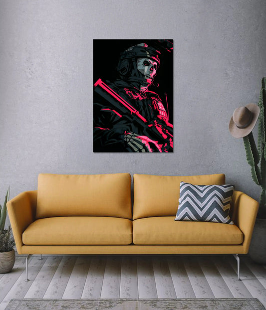 Ghost Operator Poster – Call of Duty Neon Gaming on Wall - Everanta