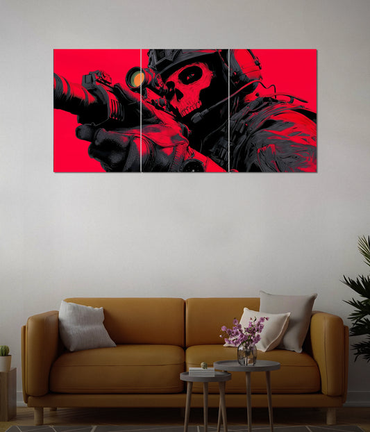 Ghost Sniper – Red Skull Gaming Split Poster Main Image - Everanta