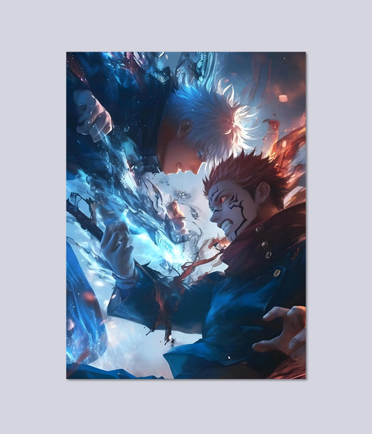 Gojo vs Sukuna – Clash of Cursed Titans Wall Poster Main Image - Everanta