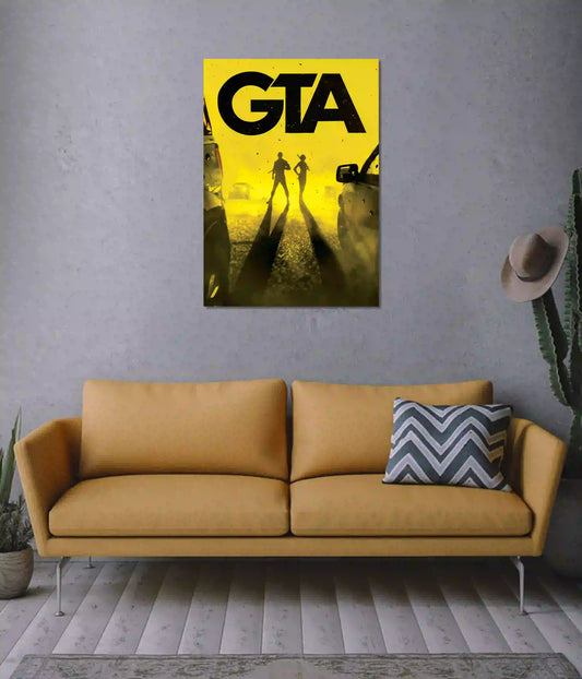Grand Theft Auto Inspired Gaming Poster on Wall - Everanta