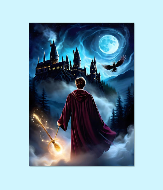 Harry Potter Watching Hogwarts – Magical Wall Poster Main mage - Everanta