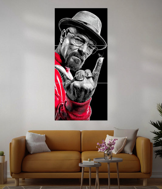 Heisenberg Breaking Bad Vertical Split Wall Poster Second Image - Everanta