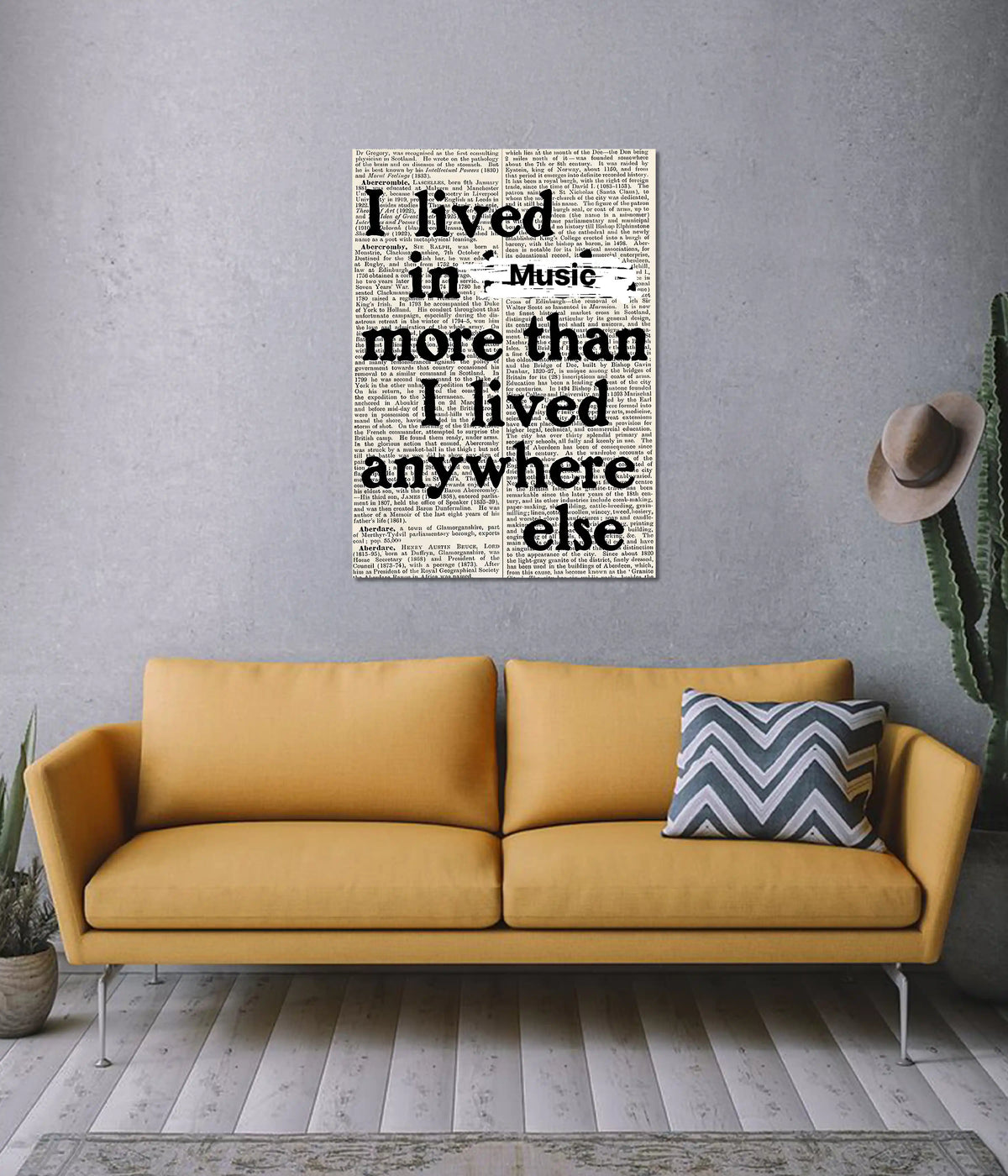 I Lived in Music Aesthetic Wall Poster on Wall - Everanta