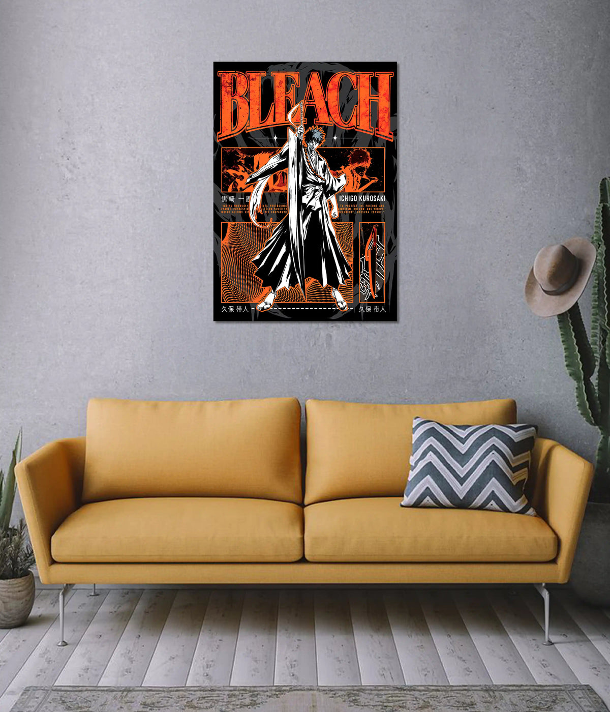 Ichigo Kurosaki Bleach Aesthetic Wall Poster on Wall - Everanta