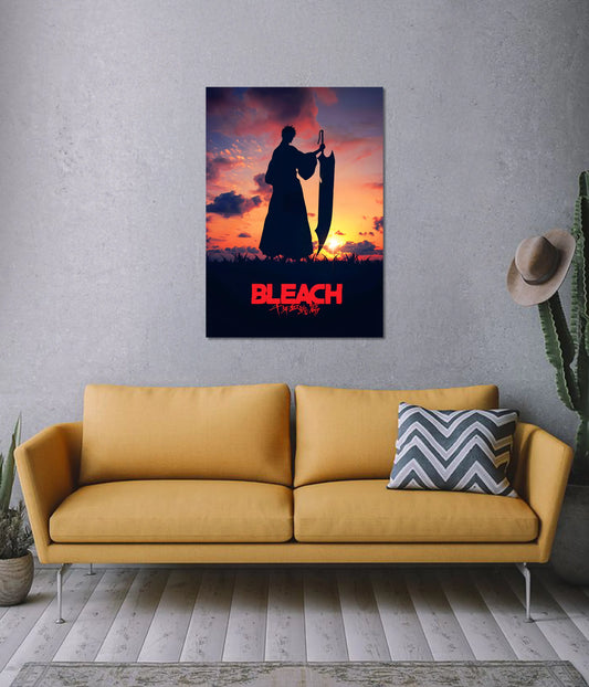 Ichigo Kurosaki Sunset Silhouette – Bleach Wall Poster on Wall - Everanta
