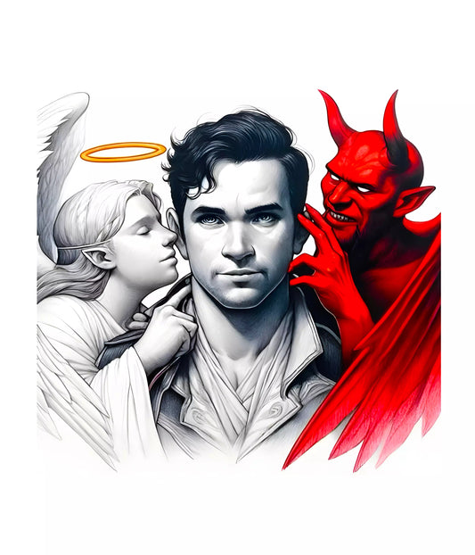 Inner Conflict – Angel & Devil Concept Poster Main Image - Everanta