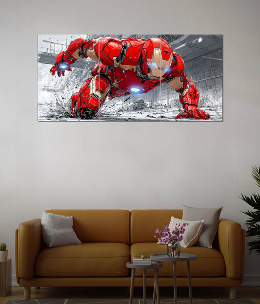 Iron Man Hulkbuster Split Wall Poster in Living Room - Everanta