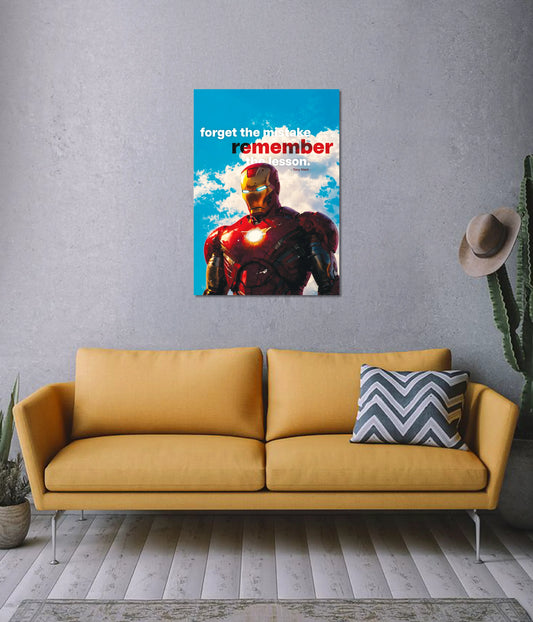 Iron Man “Remember the Lesson” Wall Poster on Wall - Everanta