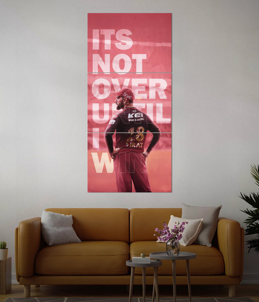 It’s Not Over Until I Win – Virat Kohli Split Poster in Living Room - Everanta