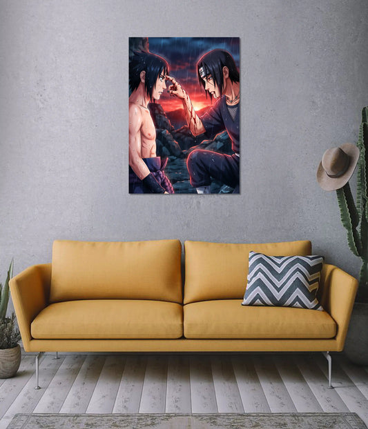 Itachi Touching Sasuke Forehead Poster on Wall - Everanta