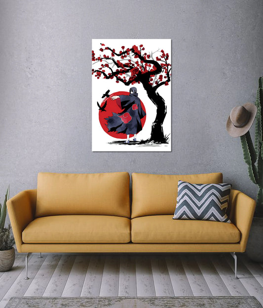 Itachi Uchiha Red Moon Wall Poster on Wall - Everanta