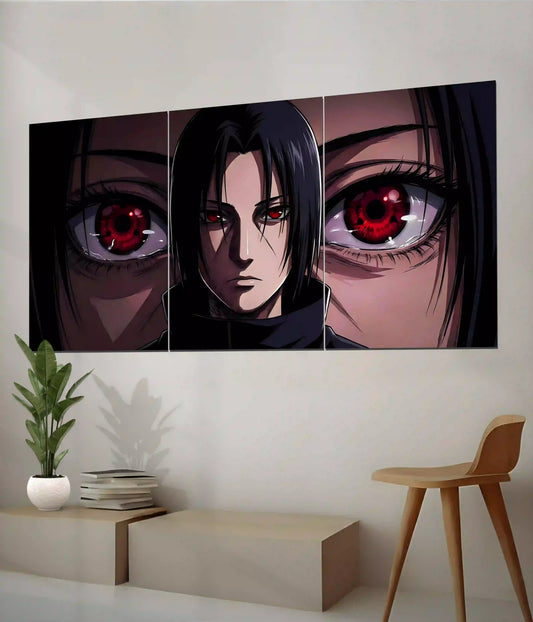 Itachi Uchiha Sharingan Naruto Split Poster on Wall - Everanta