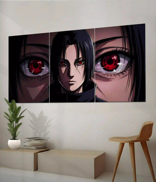 Itachi Uchiha Sharingan Naruto Split Poster on Wall - Everanta