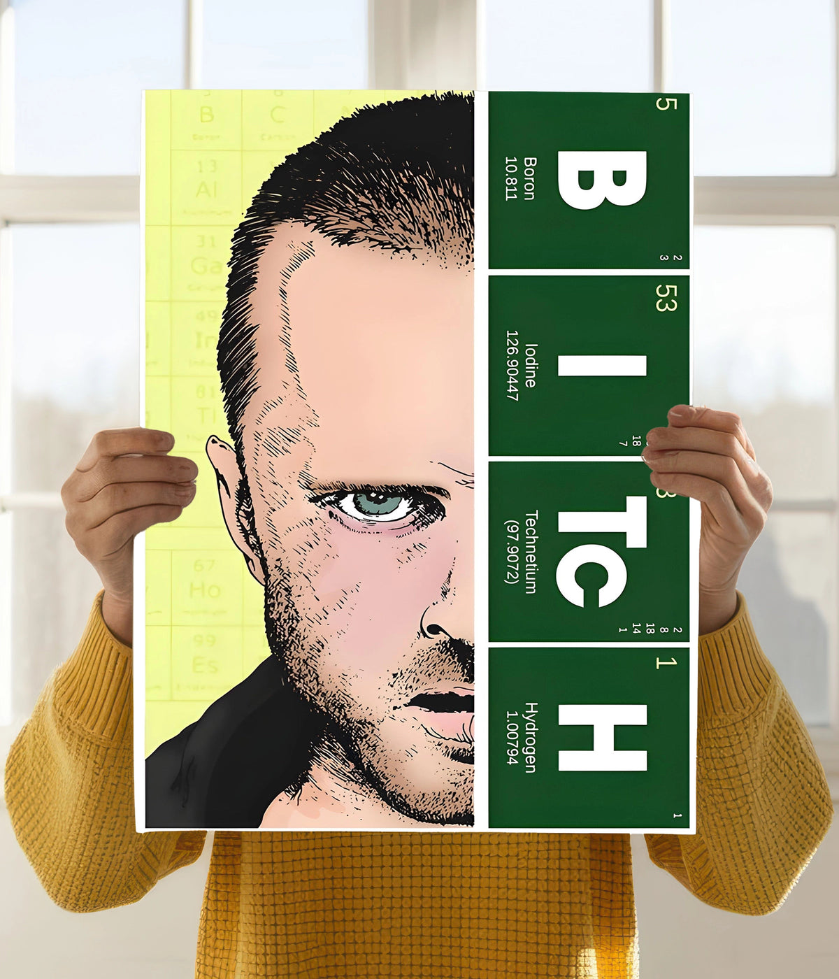 Jesse Pinkman 'BITcH' From Breaking Bad Poster Holding Image - Everanta