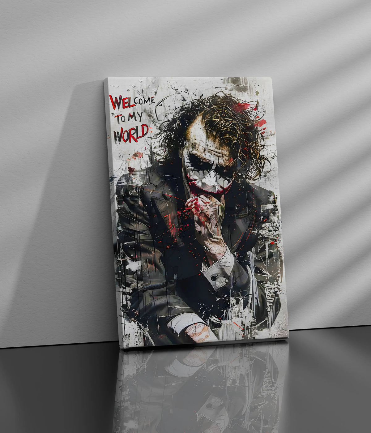 Joker “Welcome to My World” Canvas Print Side Look - Everanta