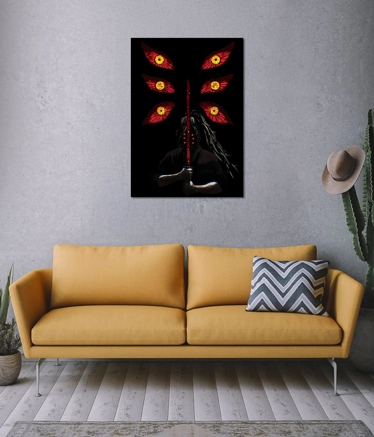 Kokushibo Six Eyes Shadow Poster on Wall - Everanta