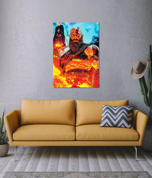 Kratos Fire God Poster – God of War on Wall - Everanta
