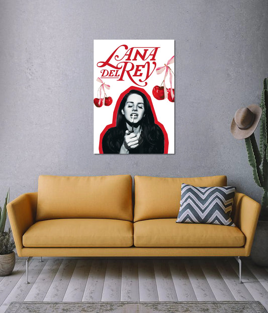 Lana Del Rey Cherry Wall Poster on Wall - Everanta