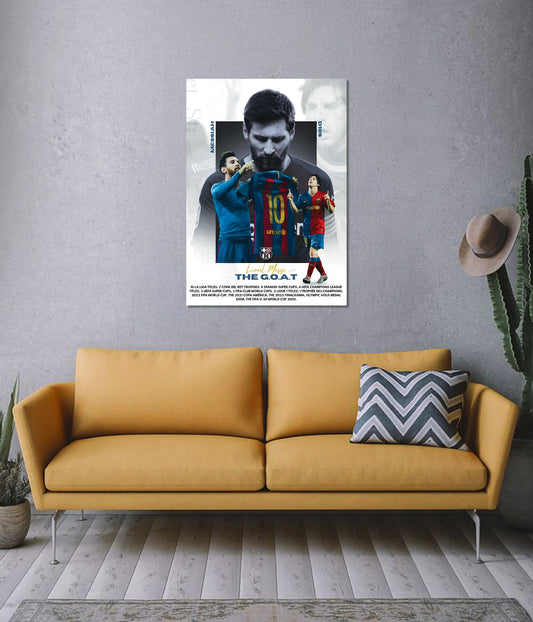 Lionel Messi – The G.O.A.T Legacy Wall Poster on Wall - Everanta