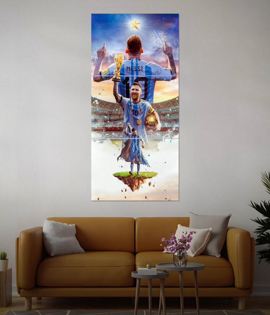 Lionel Messi World Champion Split Poster Main Image - Everanta